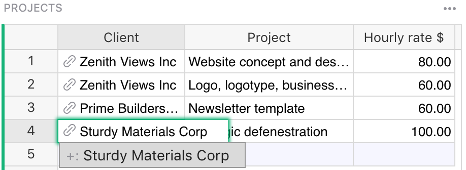 Add reference value