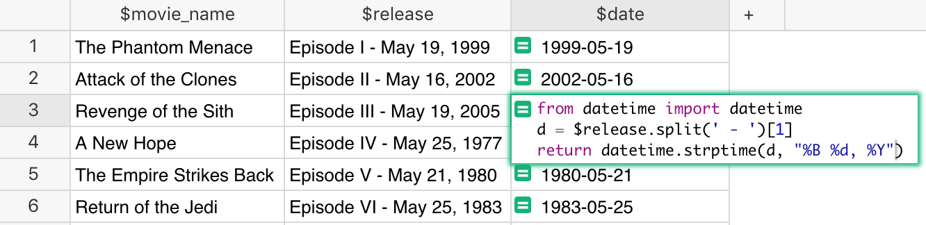 Parse date from string formula